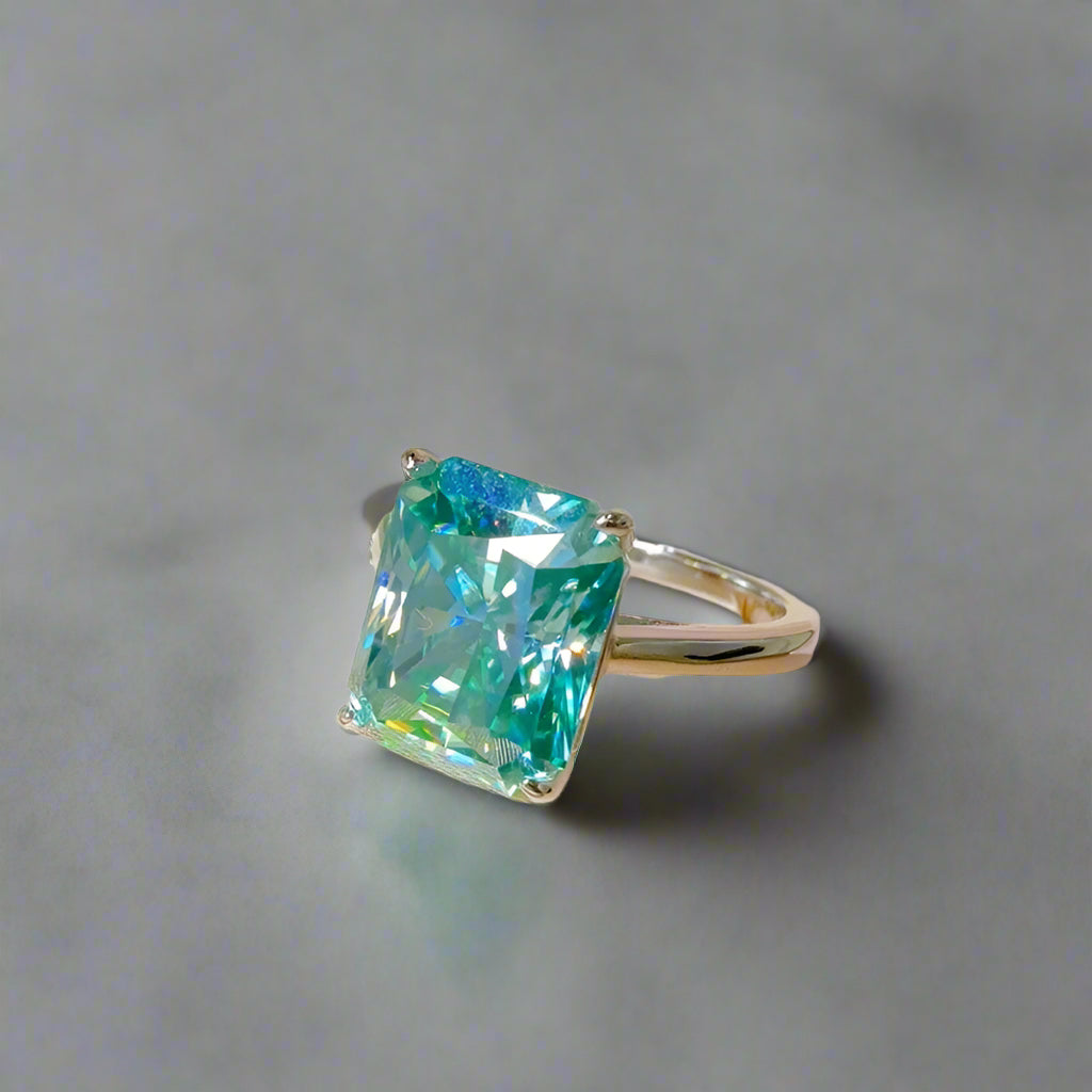 DCDI 2 Carat 925 Sterling Silver Moissanite Rectangle Shape Ring