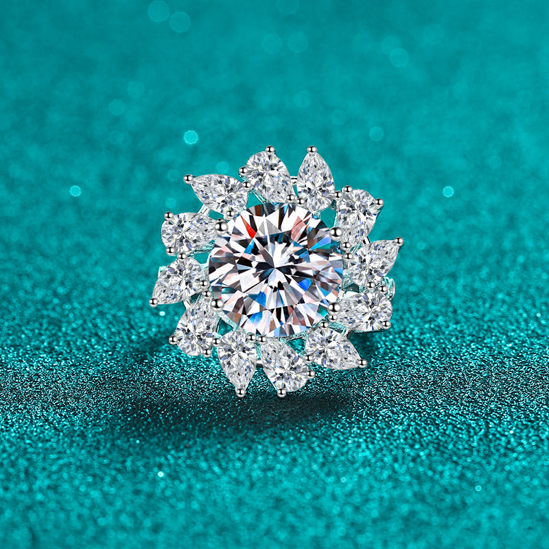 DCDI Flowered 5 Carat Moissanite 925SS Ring