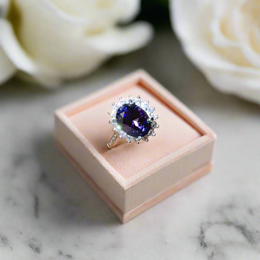 DCDI True Essence -2 Carat 925 Sterling Silver Oval Moissanite Ring