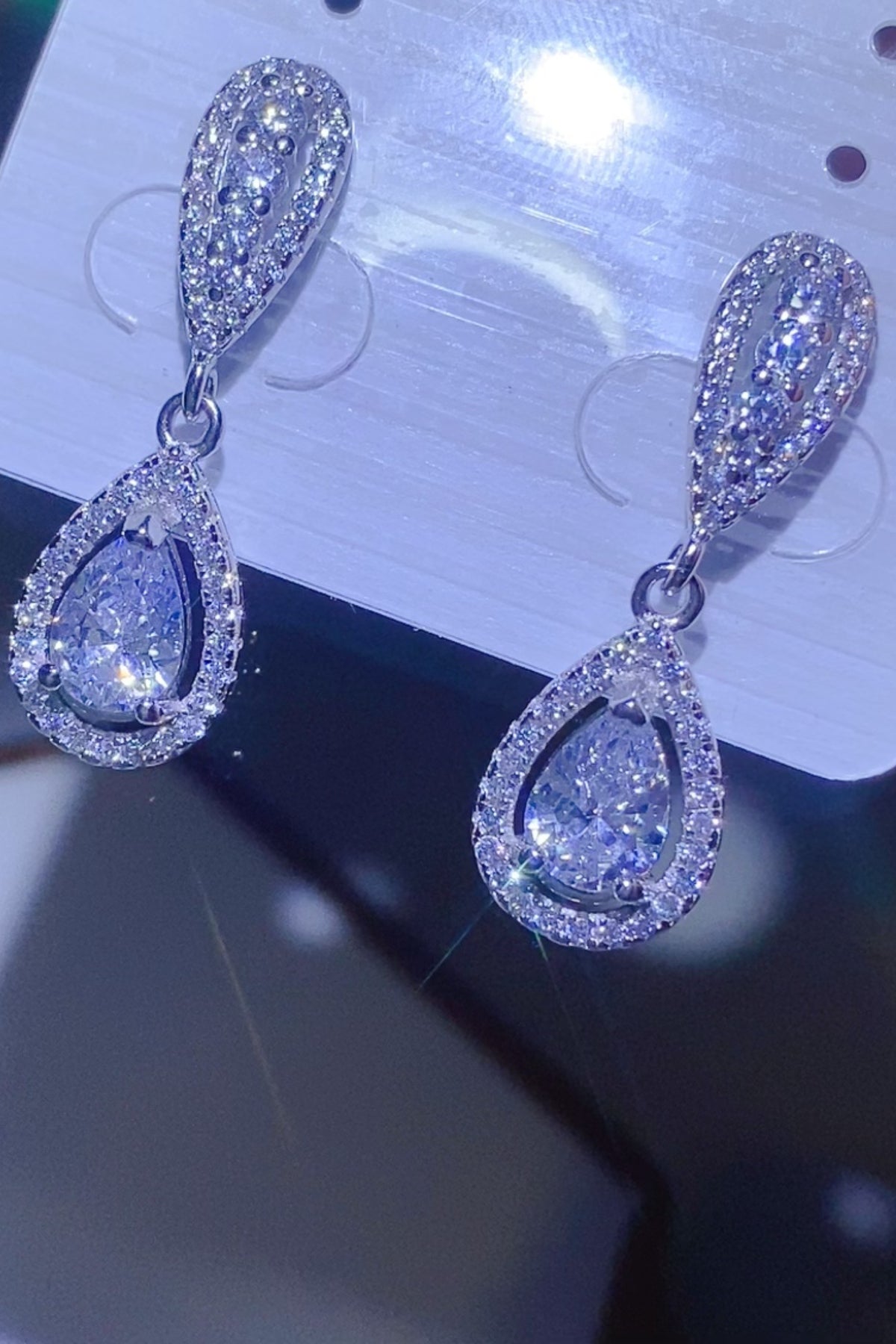 DCDI Reigning Goddess -2 Carat Moissanite 925 Sterling Silver Teardrop Earrings