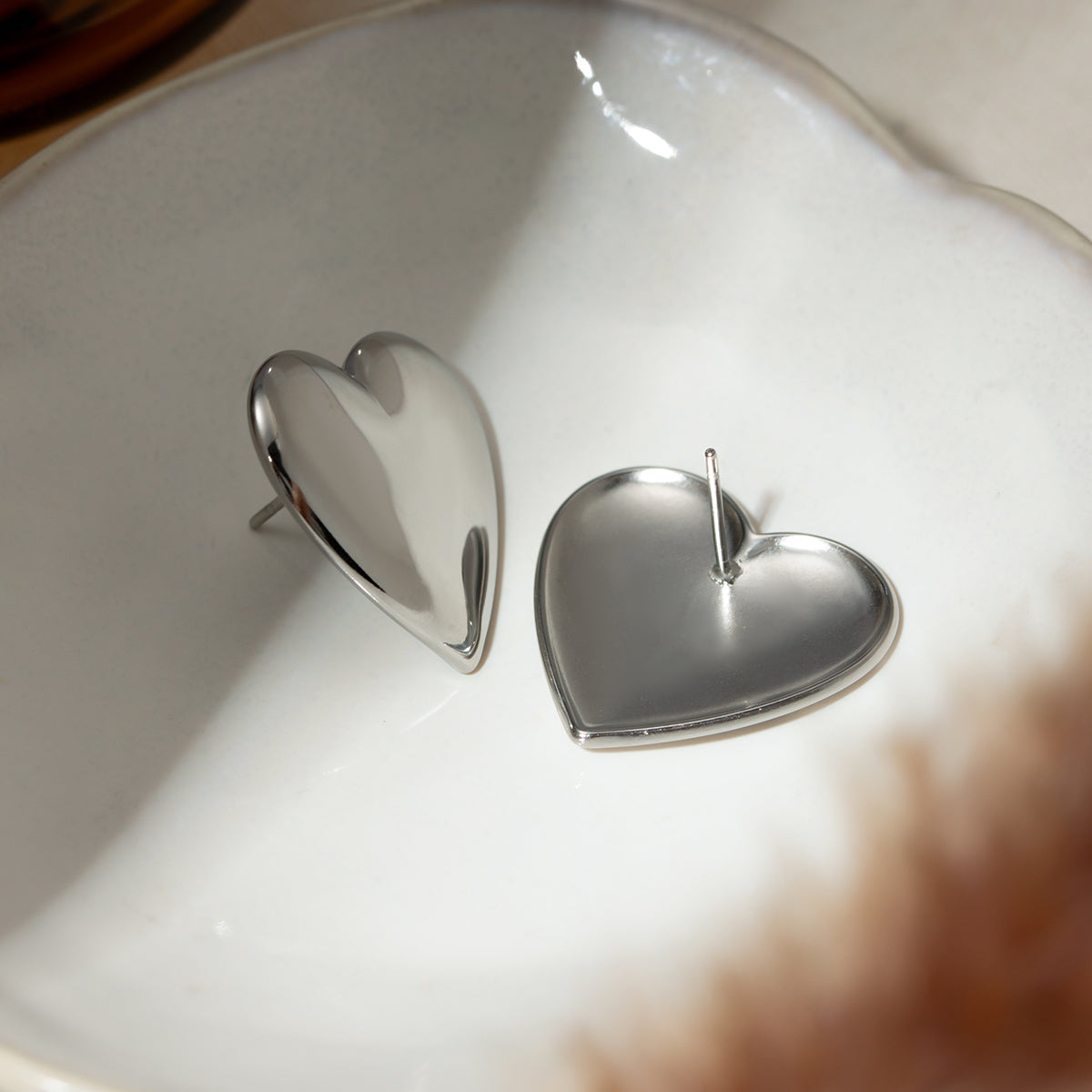 DCDI Stainless Steel Heart Stud Earrings
