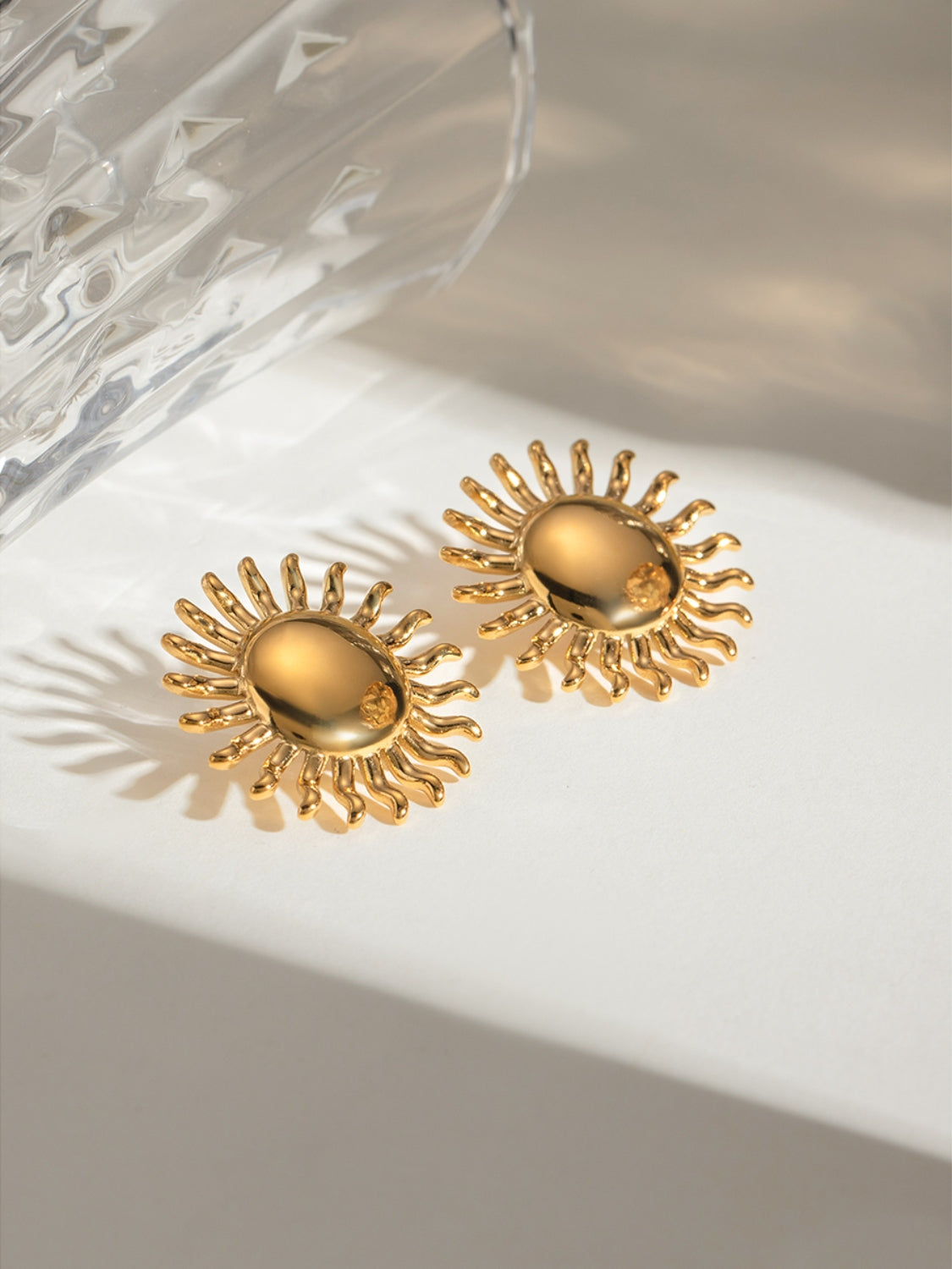 DCDI 18K Gold-Plated Stainless Steel Sunshine Stud Earrings