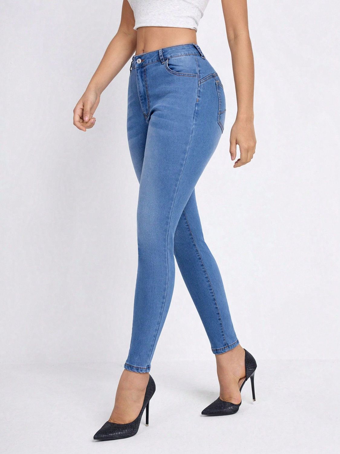DS Premium Denim Luxury 02 High Waist Skinny Jeans with Pockets