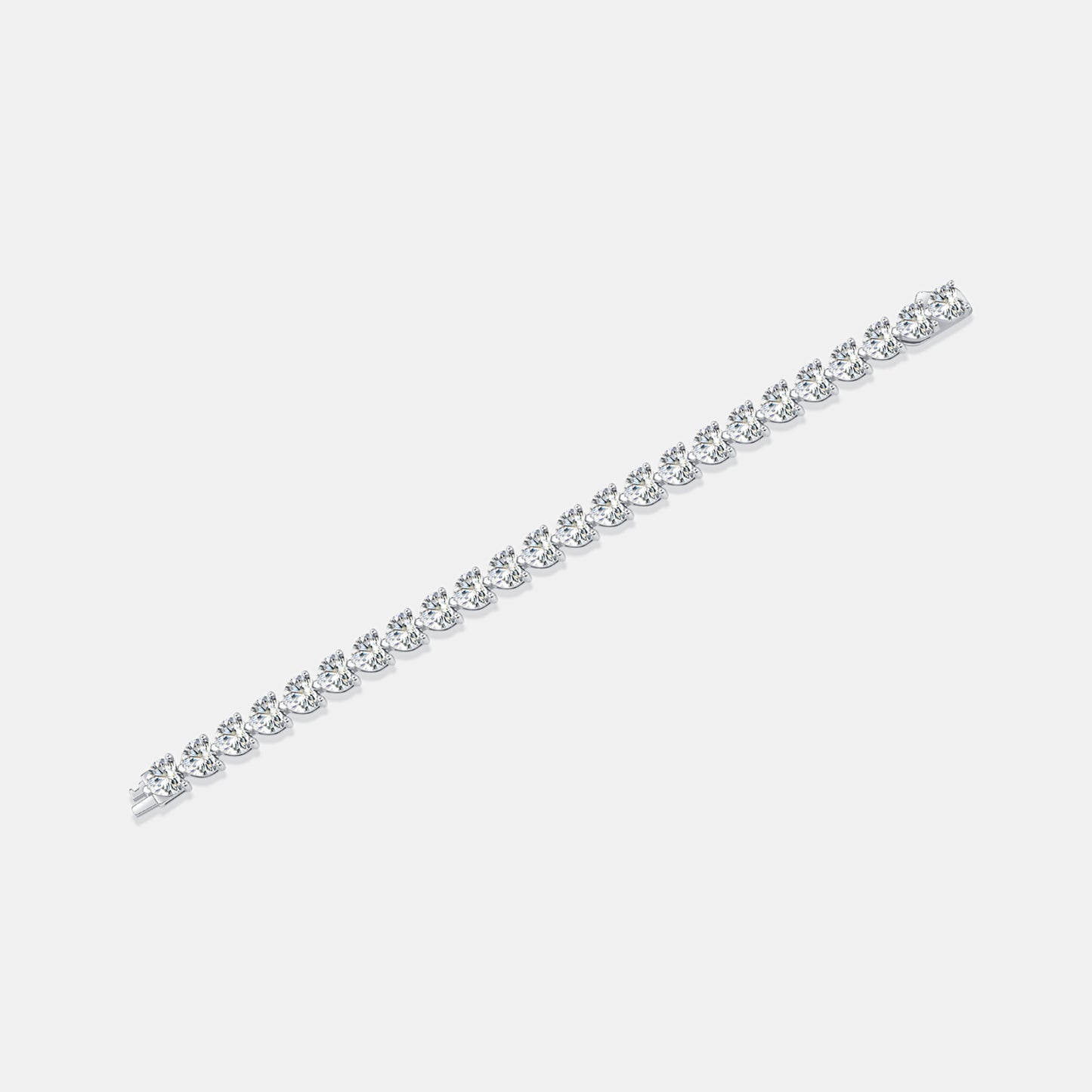 DCDI 24 Carat Moissanite 925 Sterling Silver Heart Bracelet