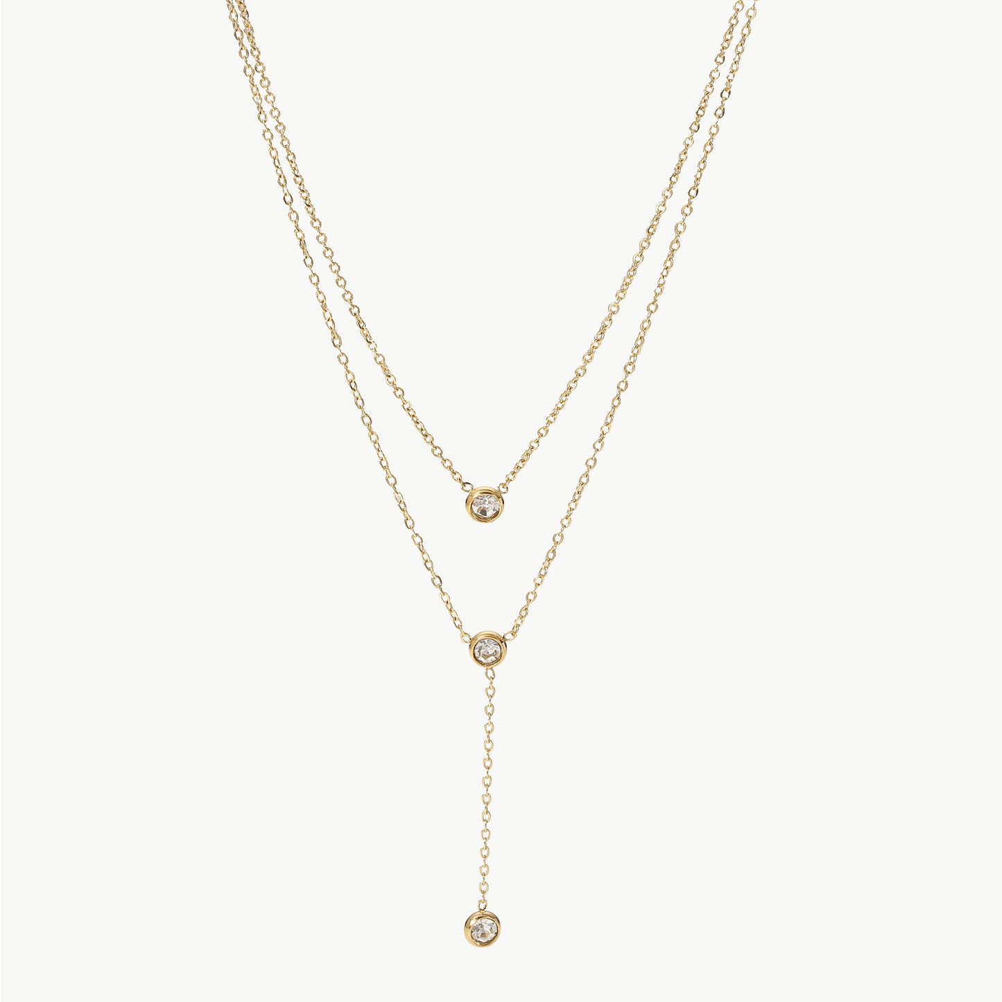 DCDI 18k Stainless Steel Zircon Sunshine Tier Necklace