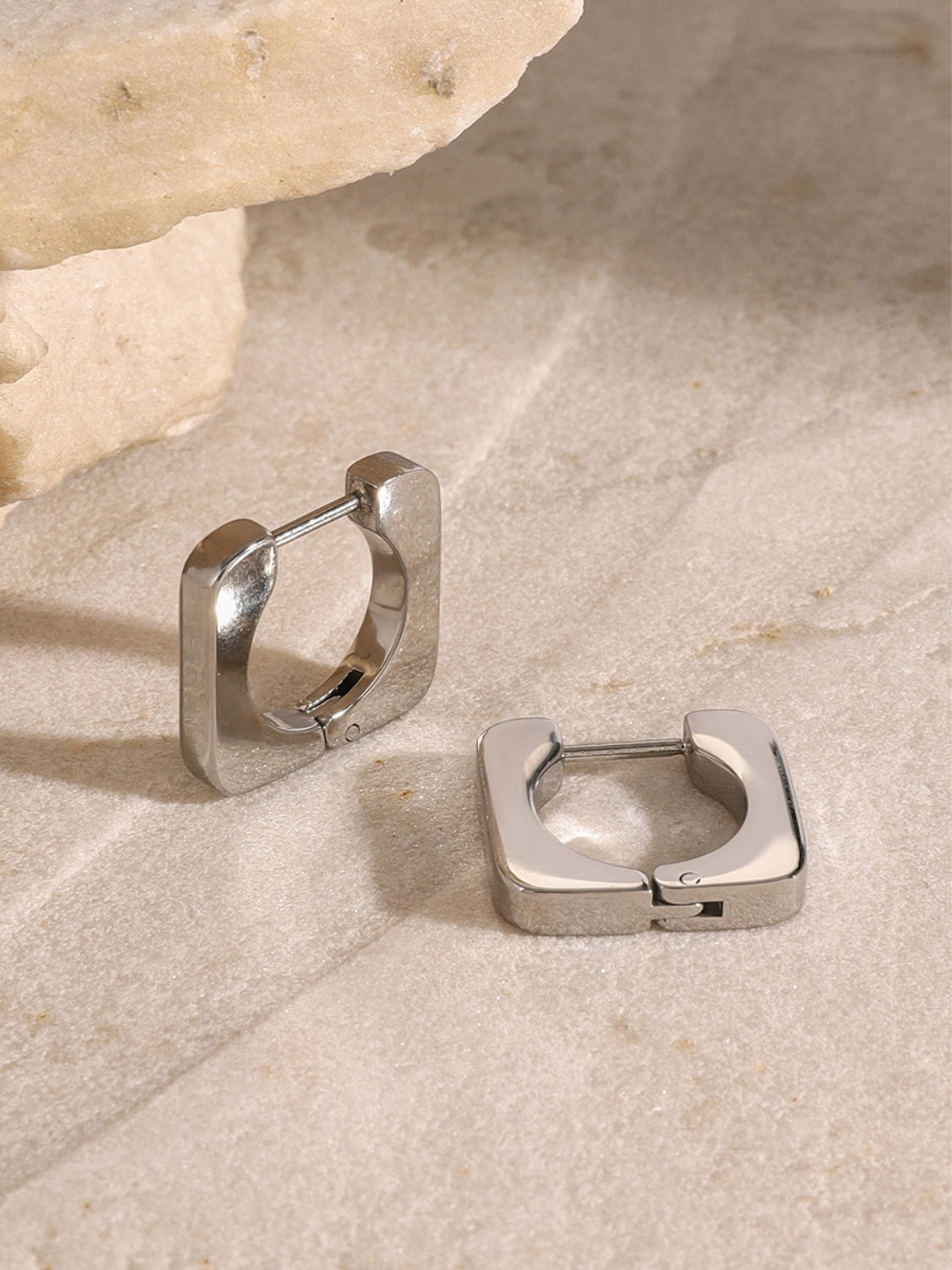 DCDI 18K Gold-Plated Stainless Steel Well Rounded Square Earrings
