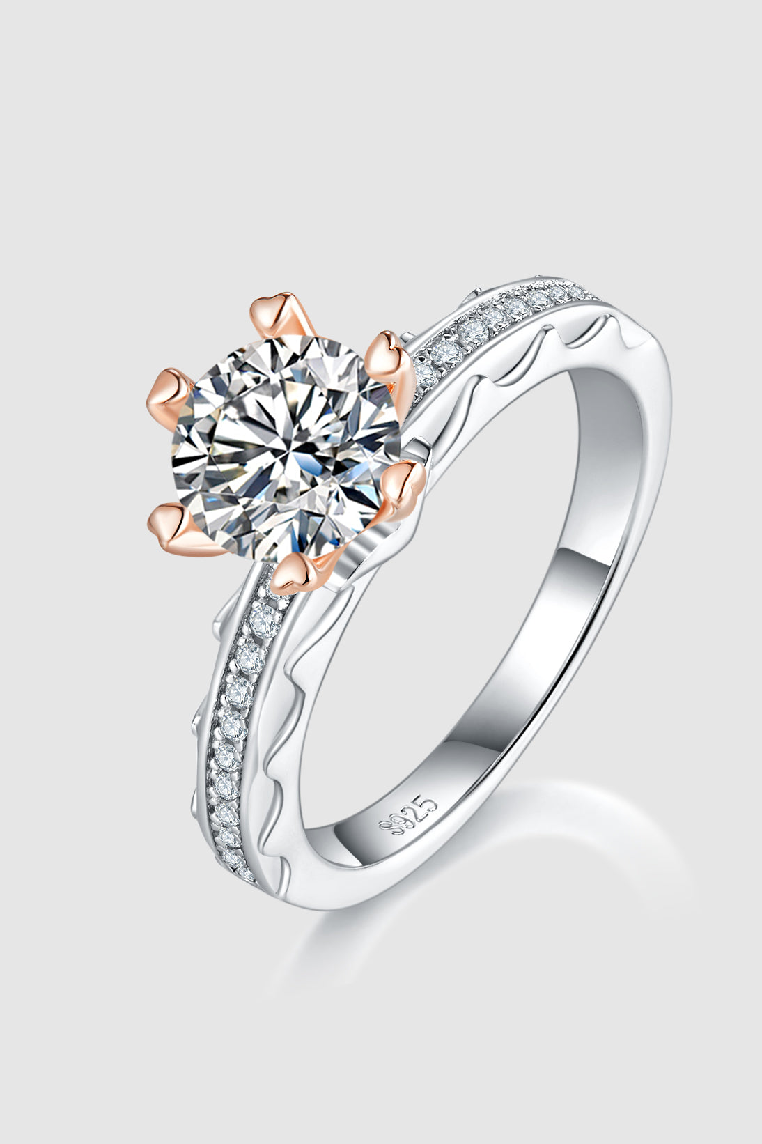 DCDI Destiny 1 Carat Moissanite 925 Sterling Silver Ring