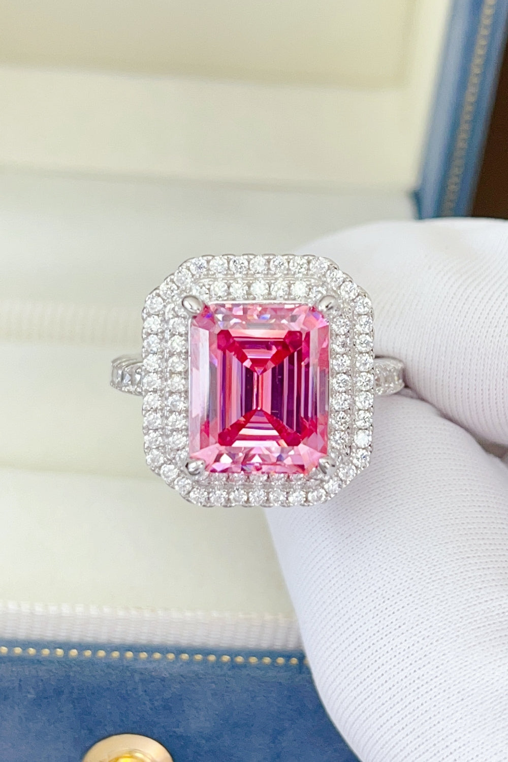 DCDI 2 Carat Hot Pink Moissanite 925 Sterling Silver Ring