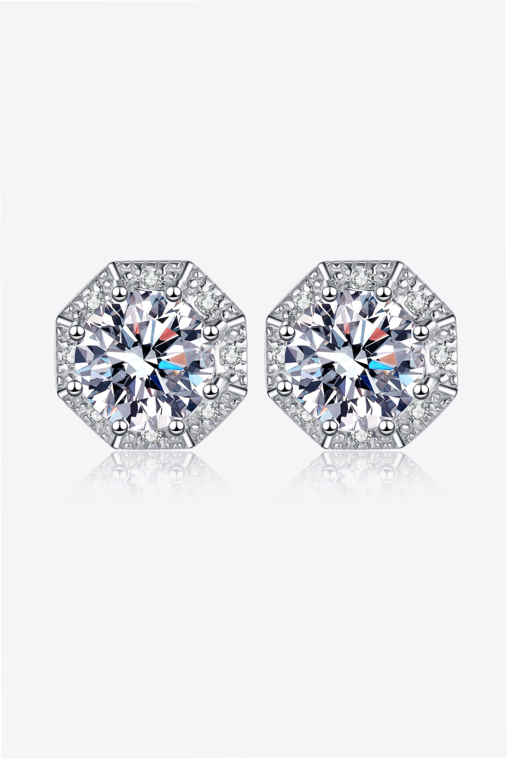 DCDI Stop Hating 2 Carat Moissanite 925 Sterling Silver Stud Earrings