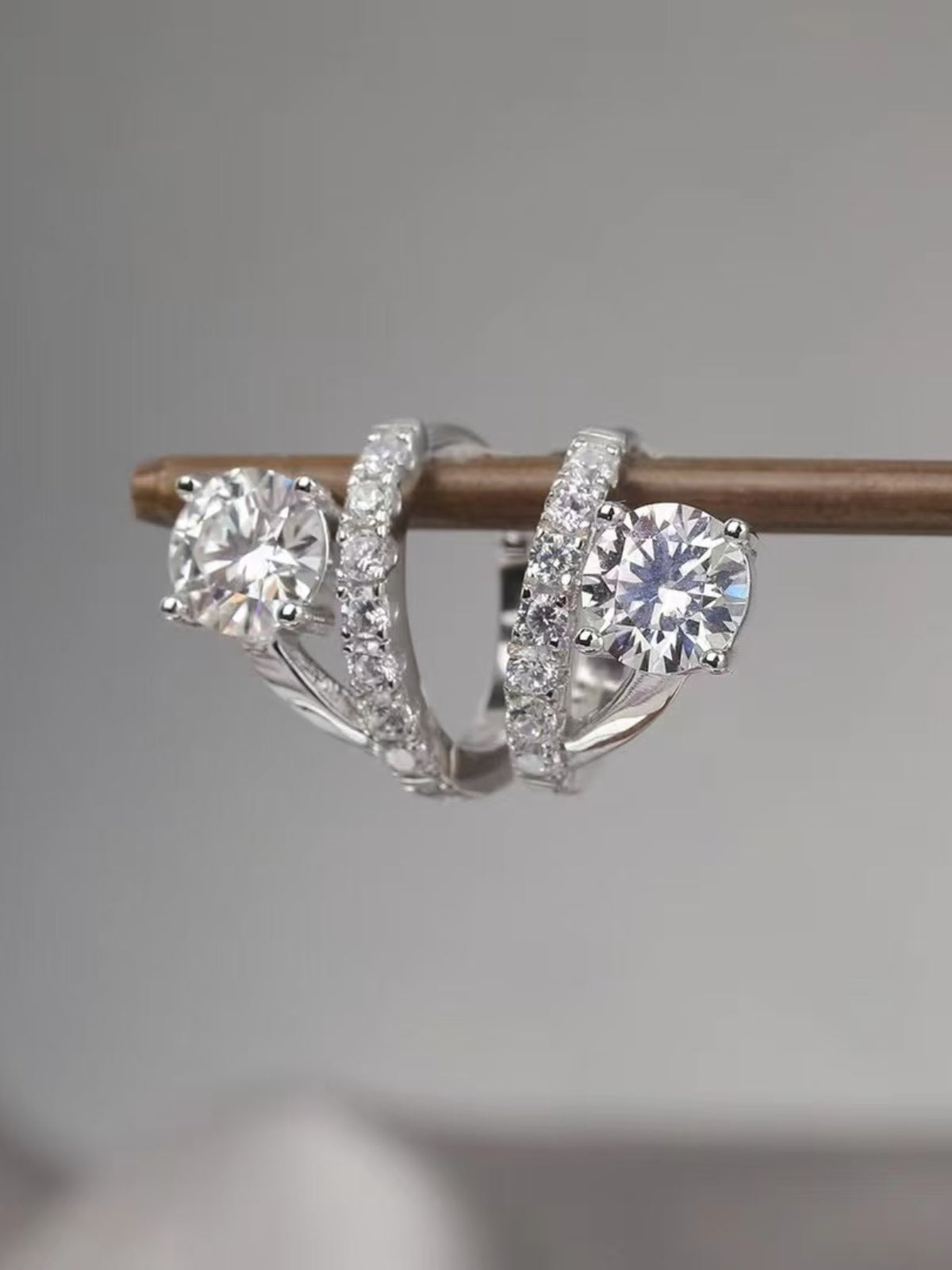 DCDI Journey -2 Carat Moissanite 925 Sterling Silver Huggie Earrings
