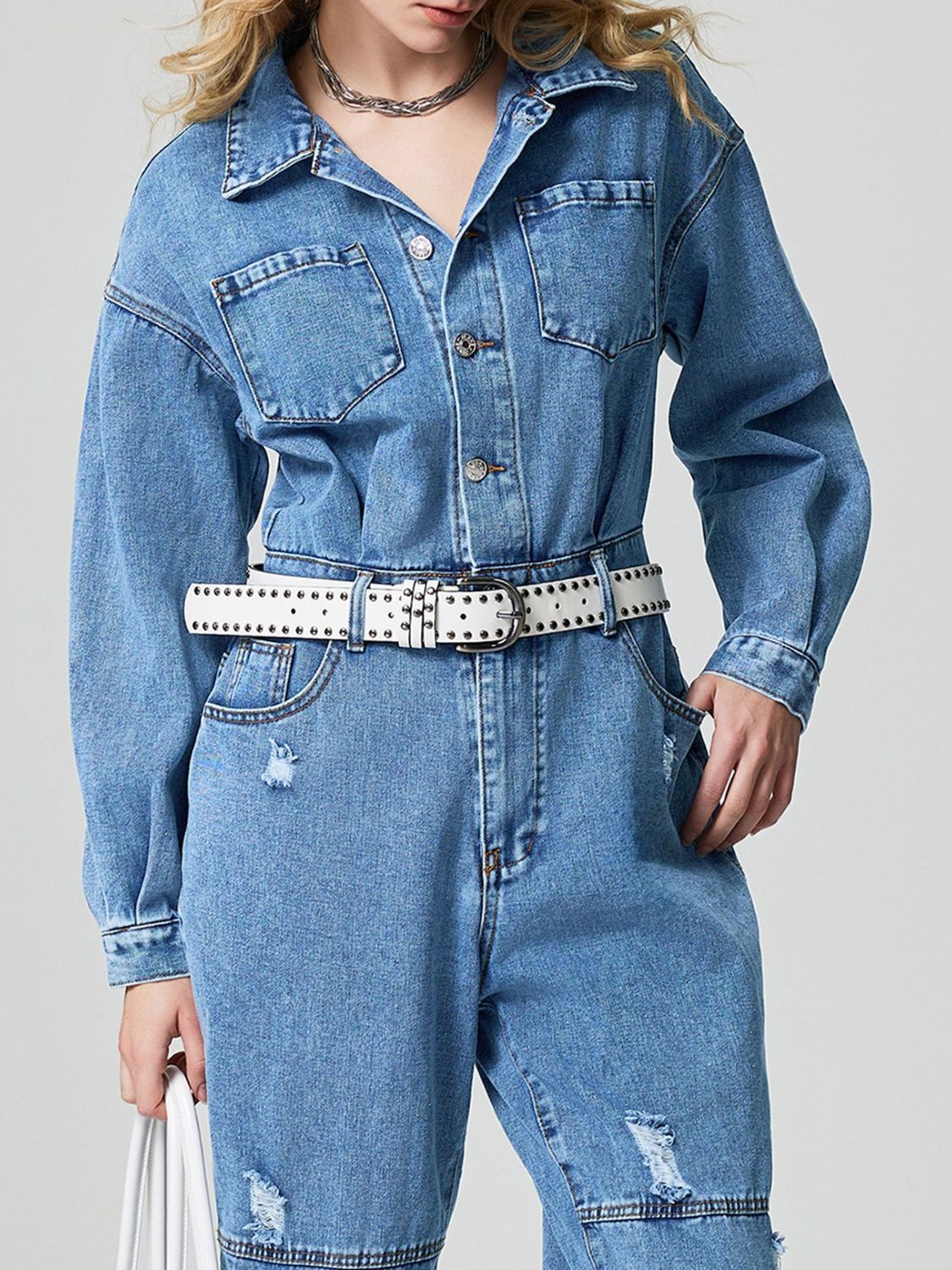 DS Artist 17-48 Premium Distressed Denim Jumpsuit