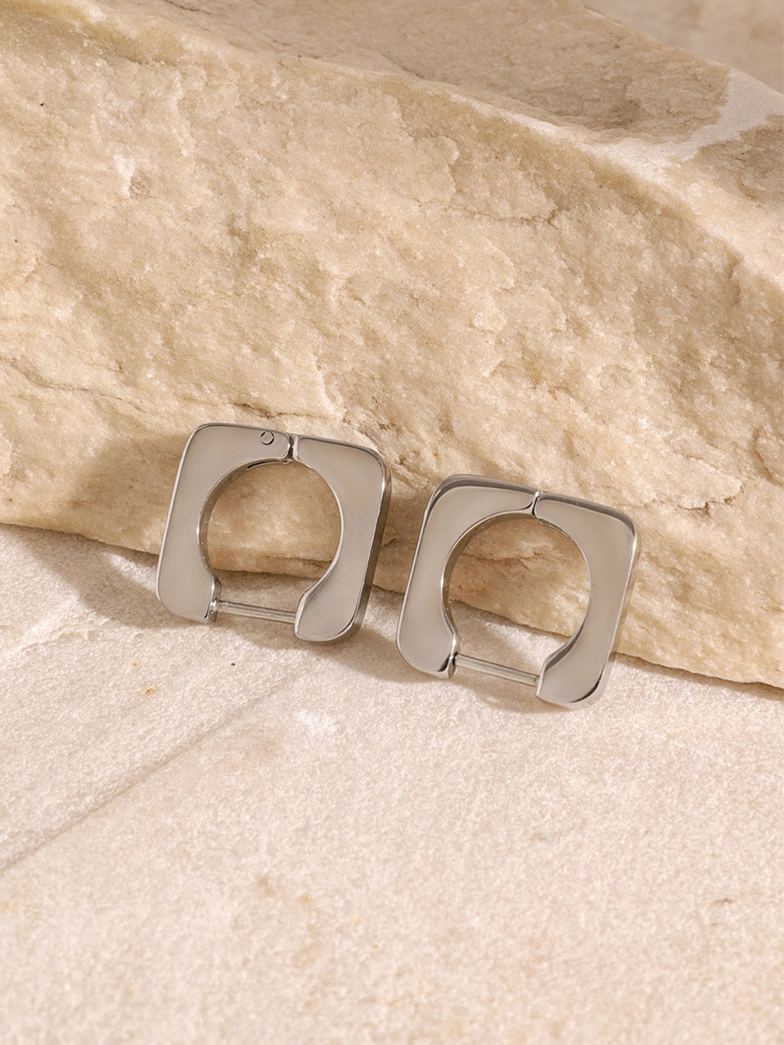 DCDI 18K Gold-Plated Stainless Steel Well Rounded Square Earrings