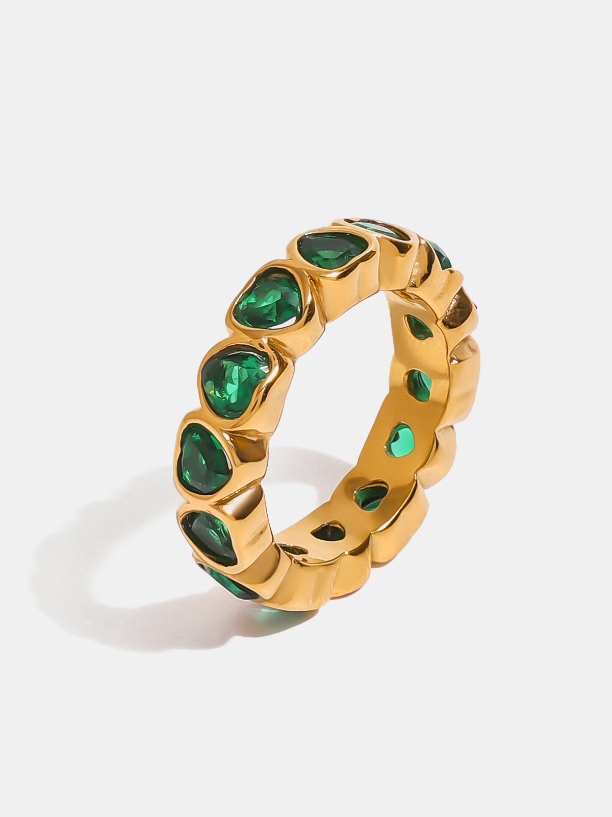 DCDI 18K Gold-Plated Inlaid Zircon Heart Chakra Ring