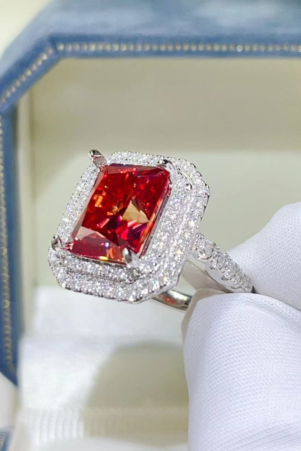 DCDI 2 Carat Scarlet Moissanite 925 Sterling Silver Ring