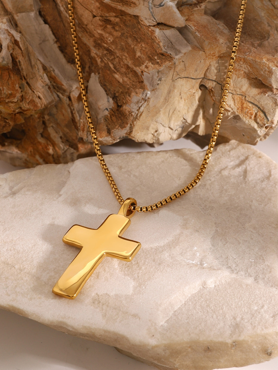 DCDI 18K Gold-Plated Inlaid Zircon Bypass Cross Necklace