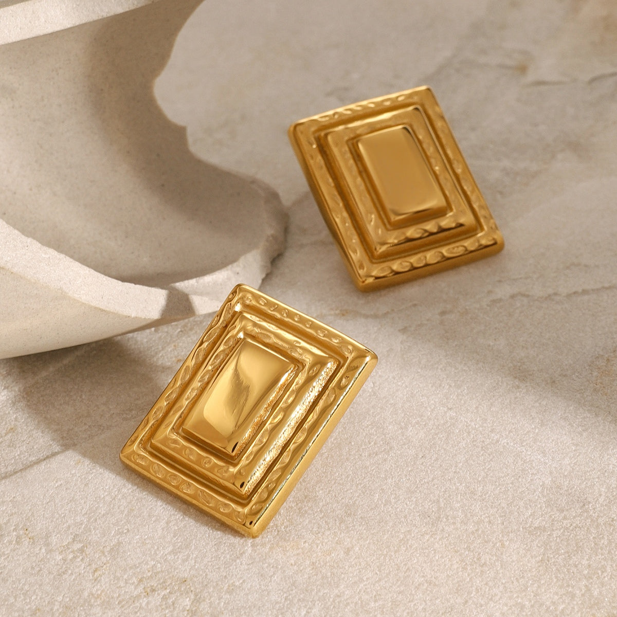 DCDI Frame Me 18K Gold-Plated Stainless Steel Earrings