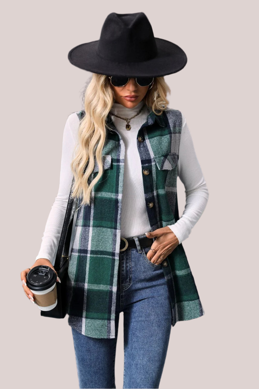 DS Simply Diva Plaid Vest