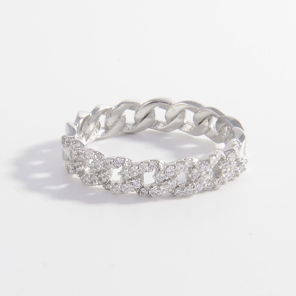 DCDI Zen - Platinum Plated 925 Sterling Silver Inlaid Zircon Ring