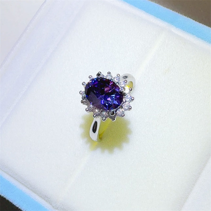 DCDI True Essence -2 Carat 925 Sterling Silver Oval Moissanite Ring