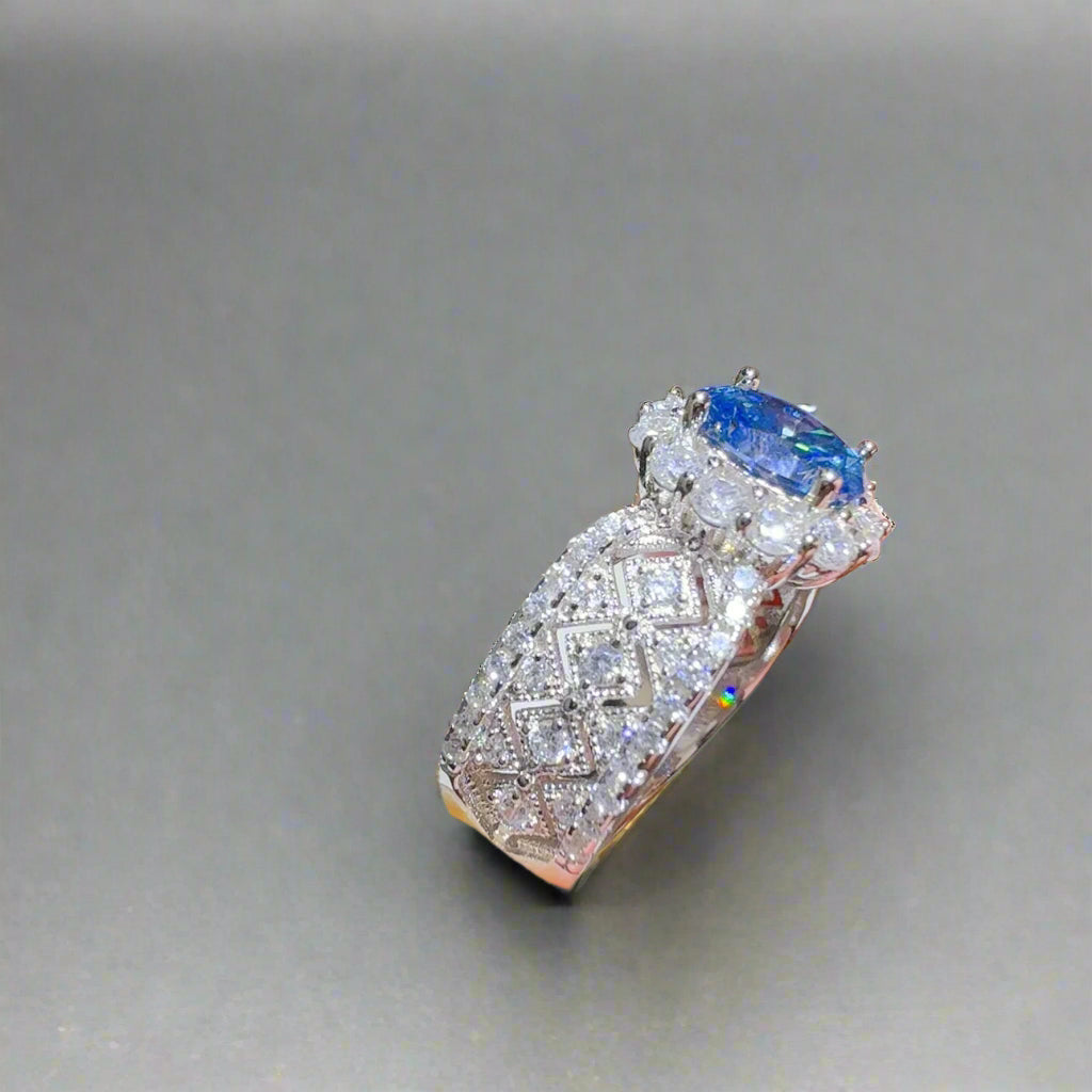 DCDI Royal Seas 1 Carat Moissanite Zircon 925SS Ring