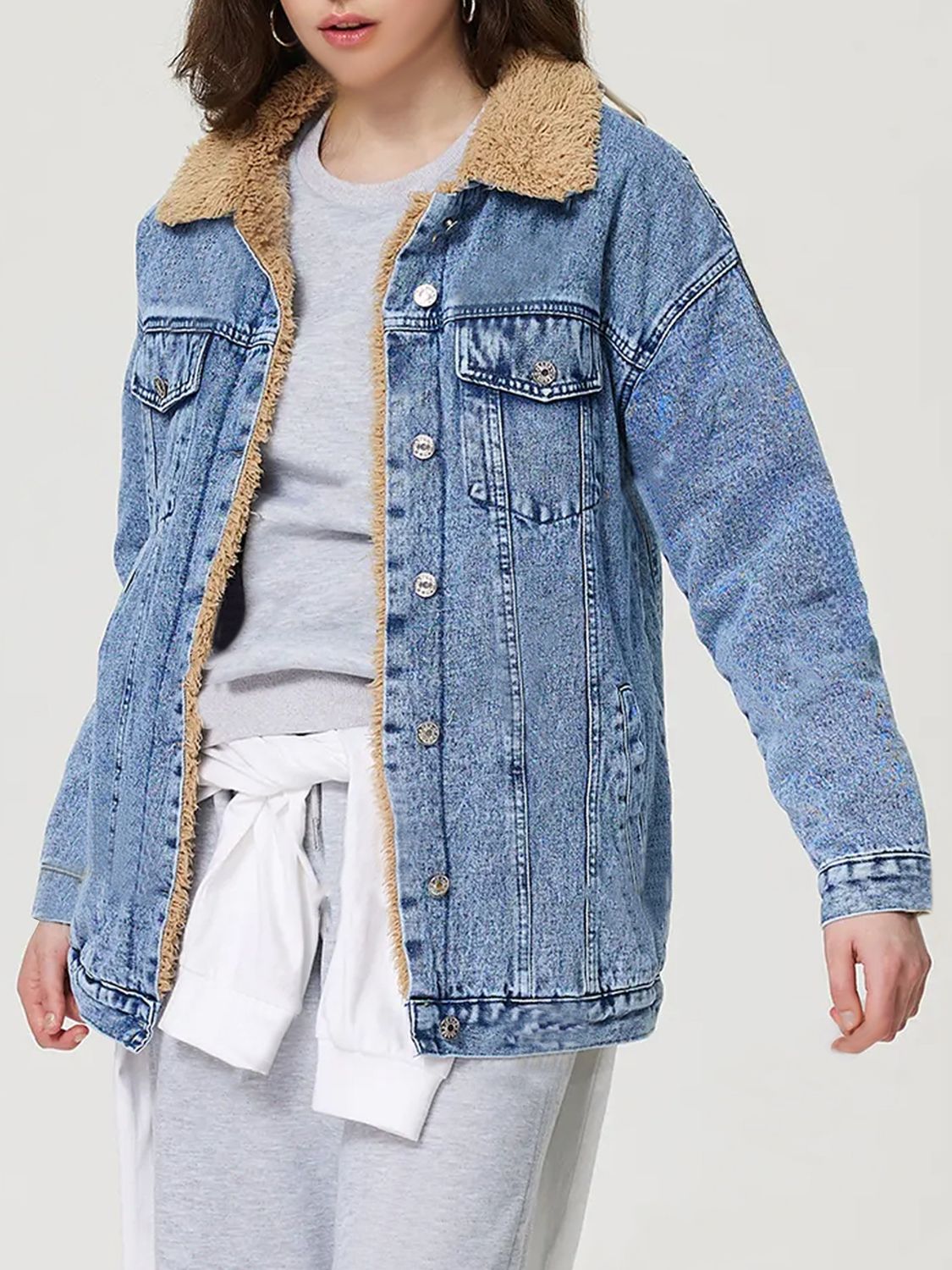 DS Plush Teddy Denim Jacket