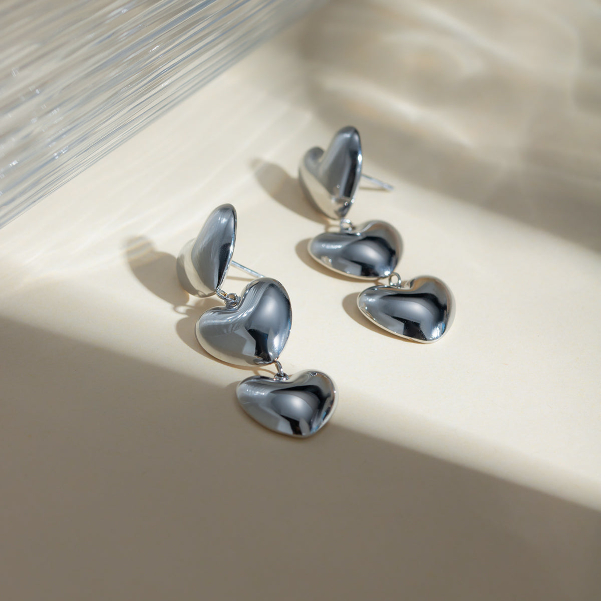 DCDI Bubble Hearts Stainless Steel Heart Earrings