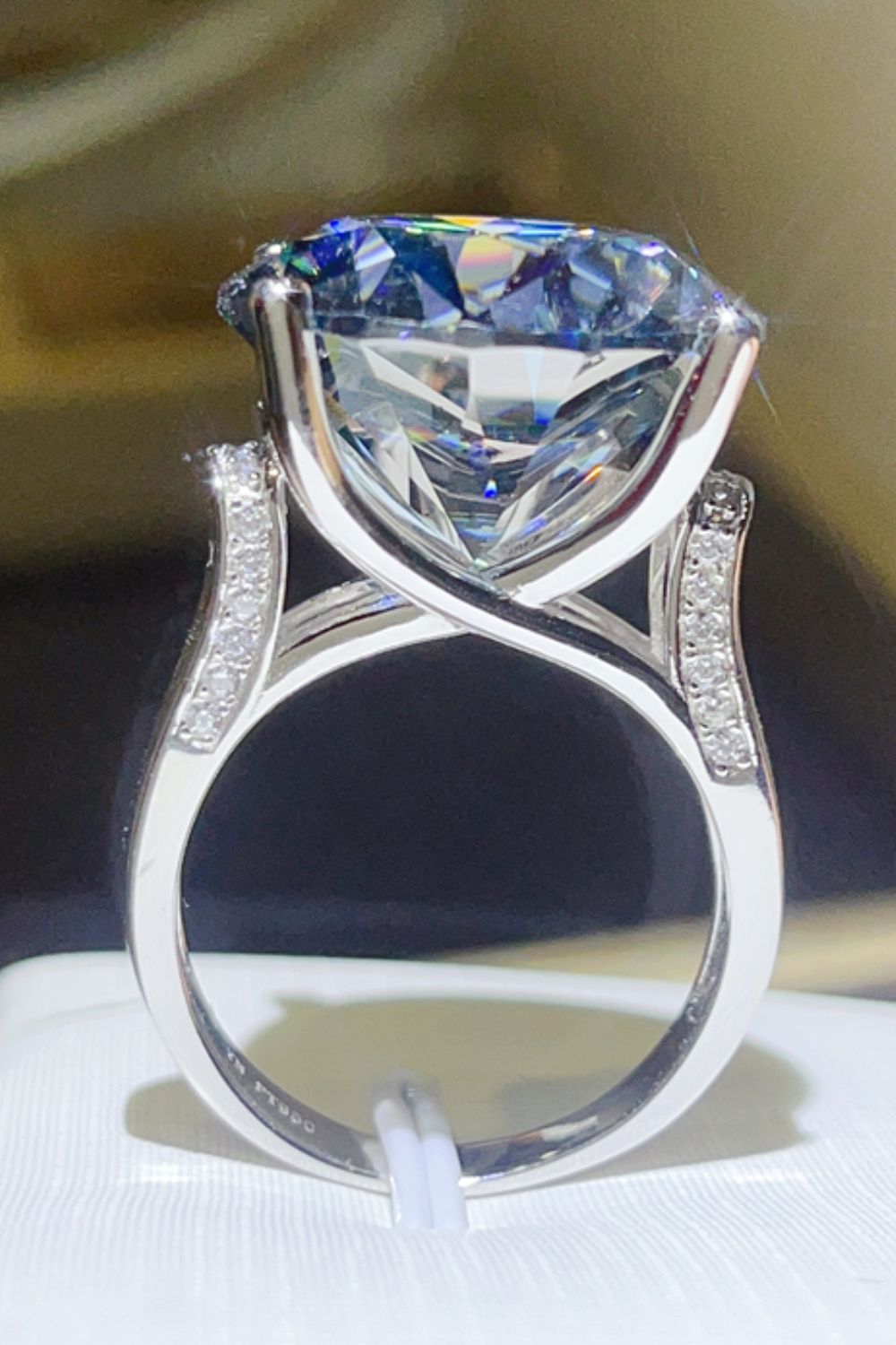 DCDI Royal Heir 20 Carat Royal Blue Moissanite 925 Sterling Silver Ring