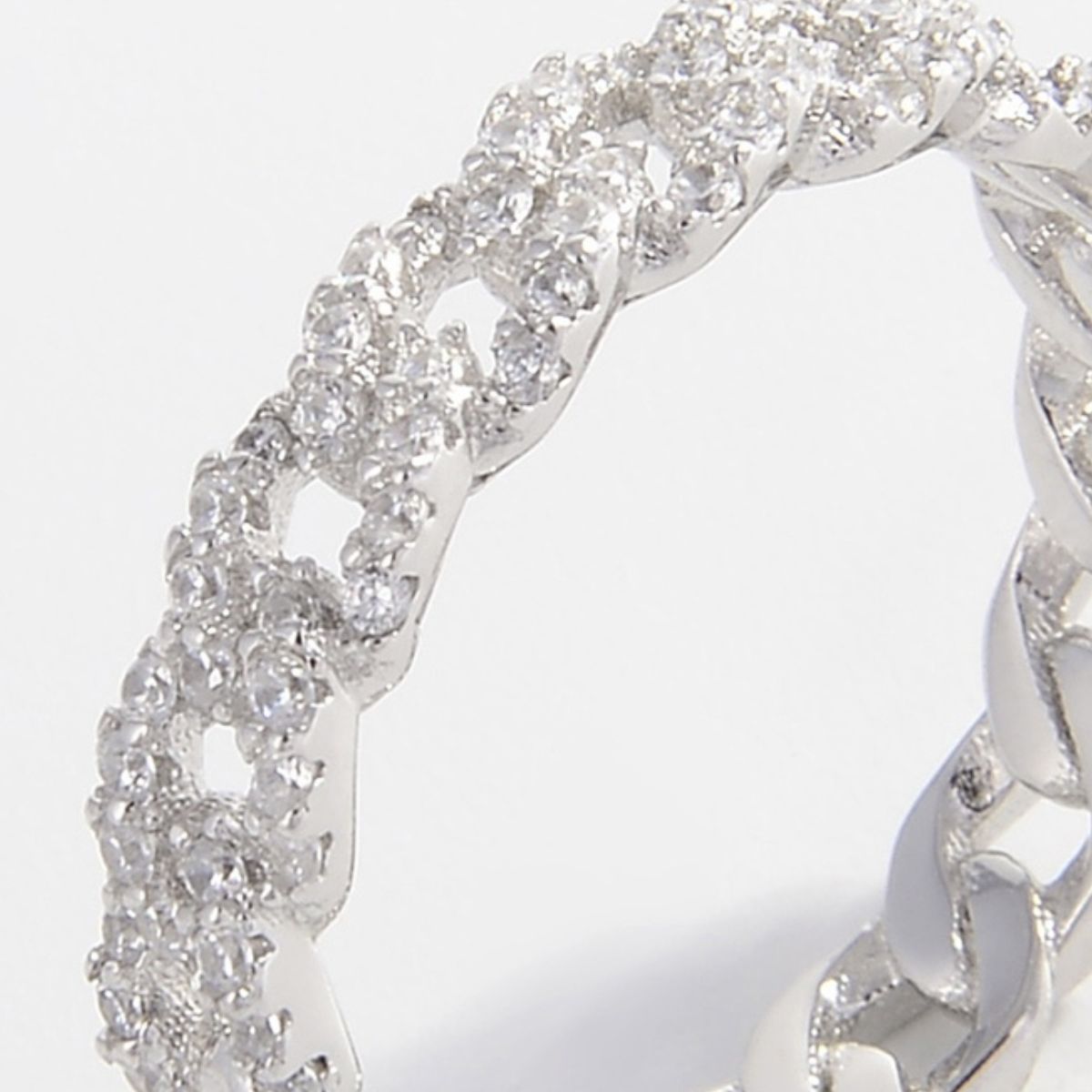 DCDI Zen - Platinum Plated 925 Sterling Silver Inlaid Zircon Ring