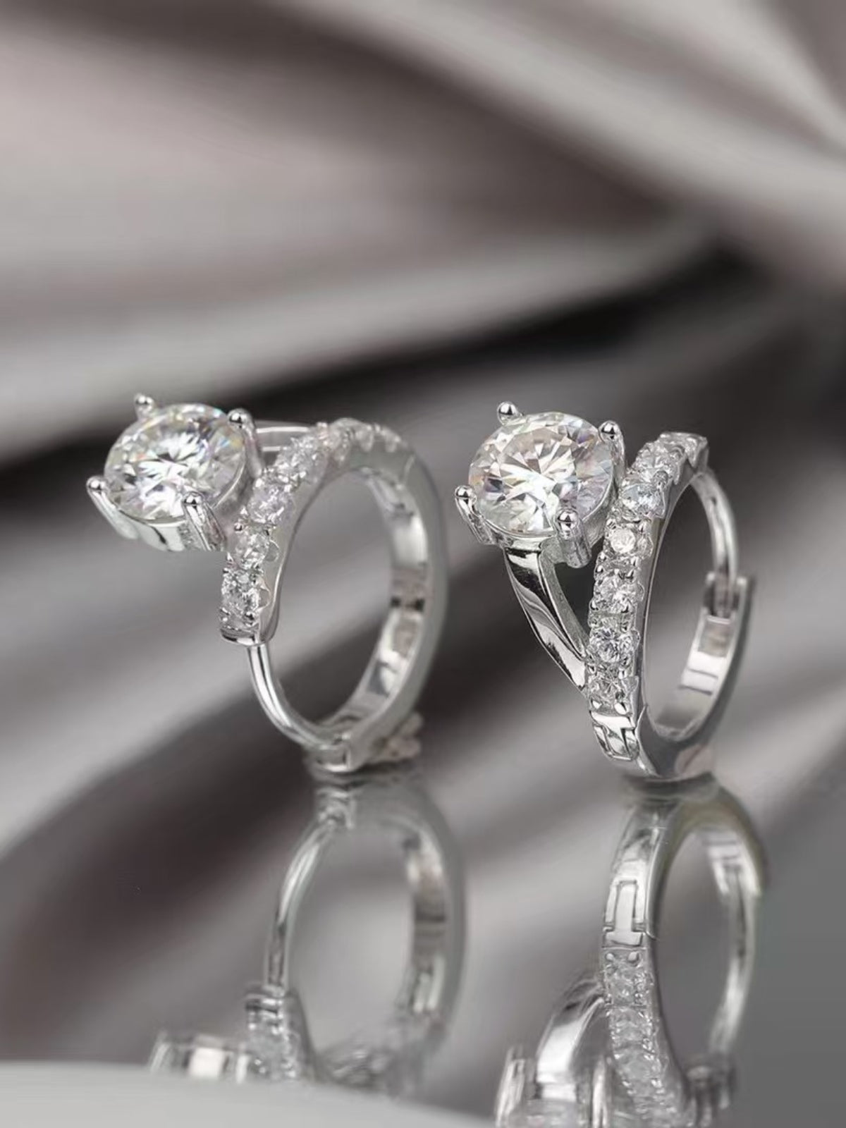 DCDI Journey -2 Carat Moissanite 925 Sterling Silver Huggie Earrings
