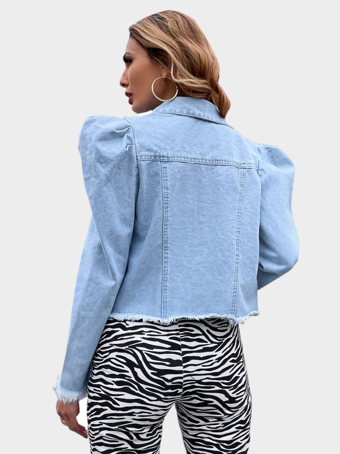 DS 50s Puff Sleeve Denim Top