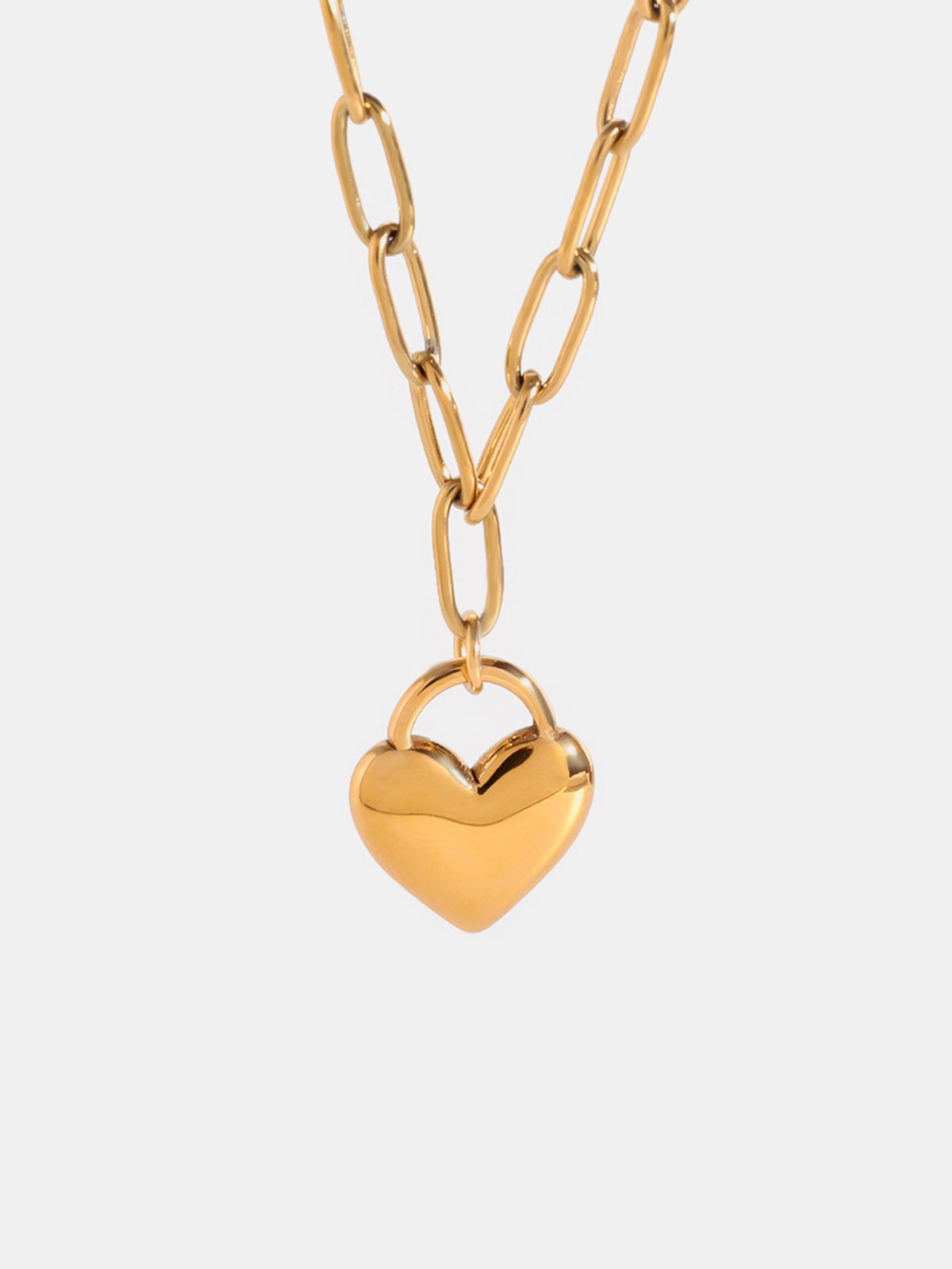 DCDI 18K Gold-Plated Stainless Steel Love Links Heart Pendant Necklace