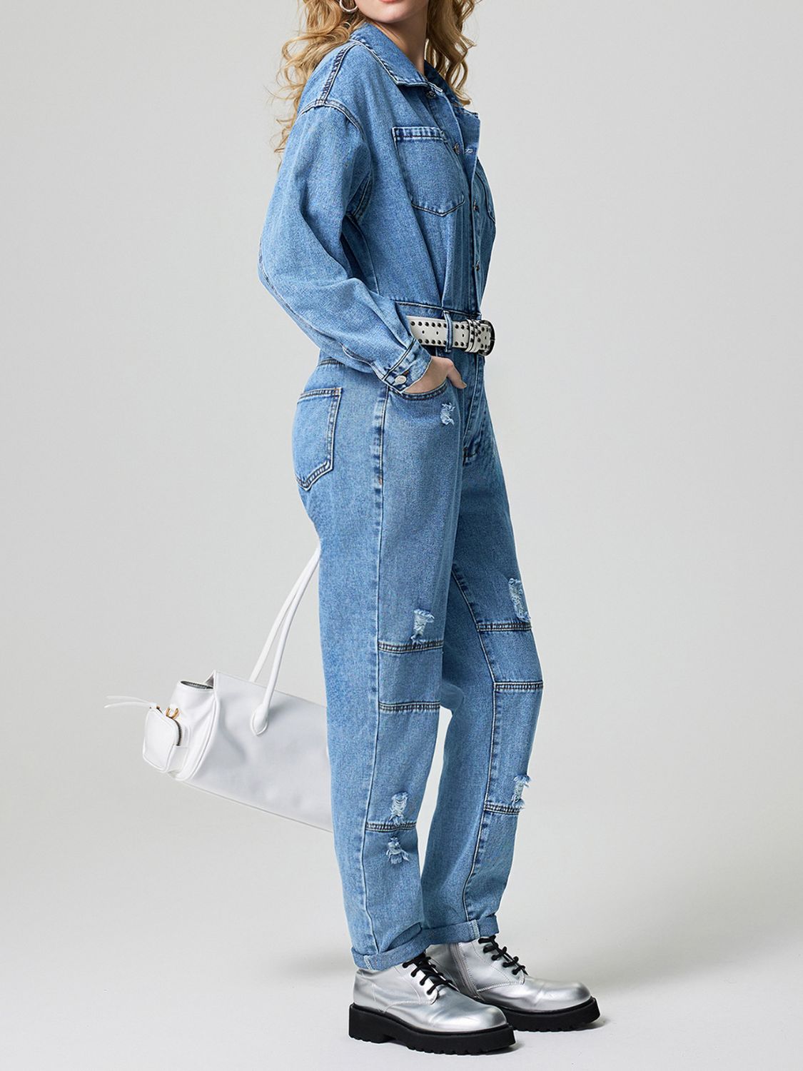 DS Artist 17-48 Premium Distressed Denim Jumpsuit