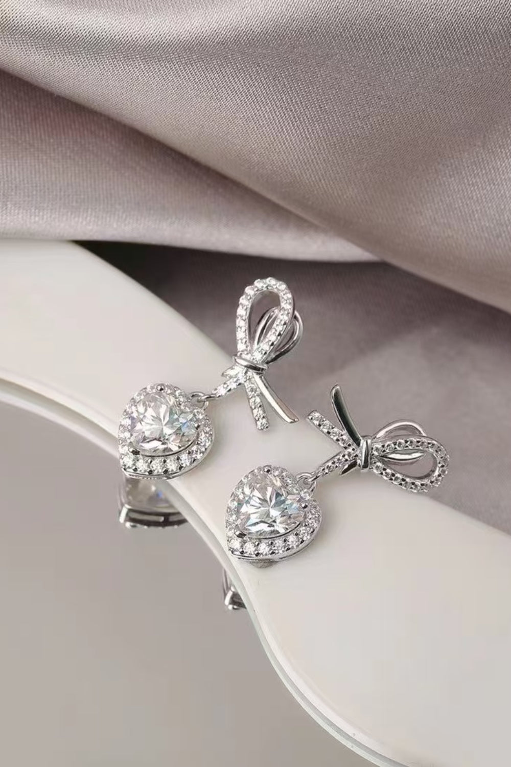 DCDI Reassured- 2 Carat Moissanite 925 Sterling Silver Heart Earrings