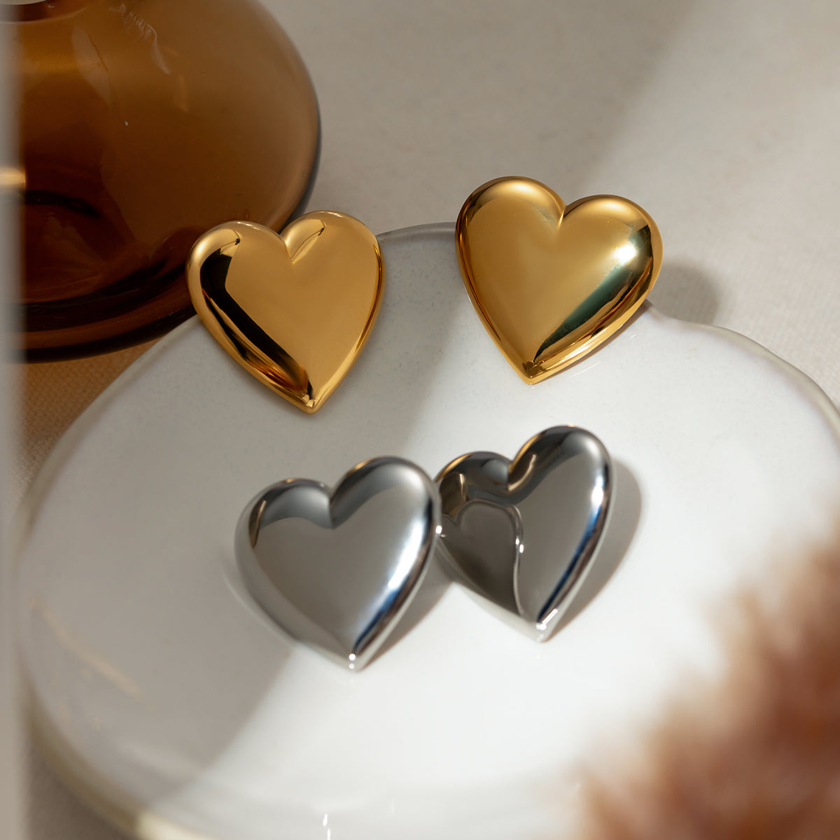 DCDI Stainless Steel Heart Stud Earrings