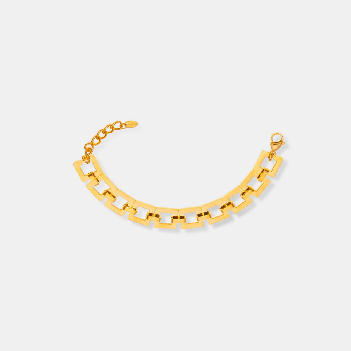 DCDI 18k Gold Plated Titanium Steel Square Link Chain Bracelet