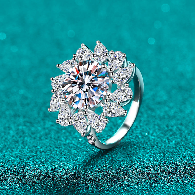 DCDI Flowered 5 Carat Moissanite 925SS Ring