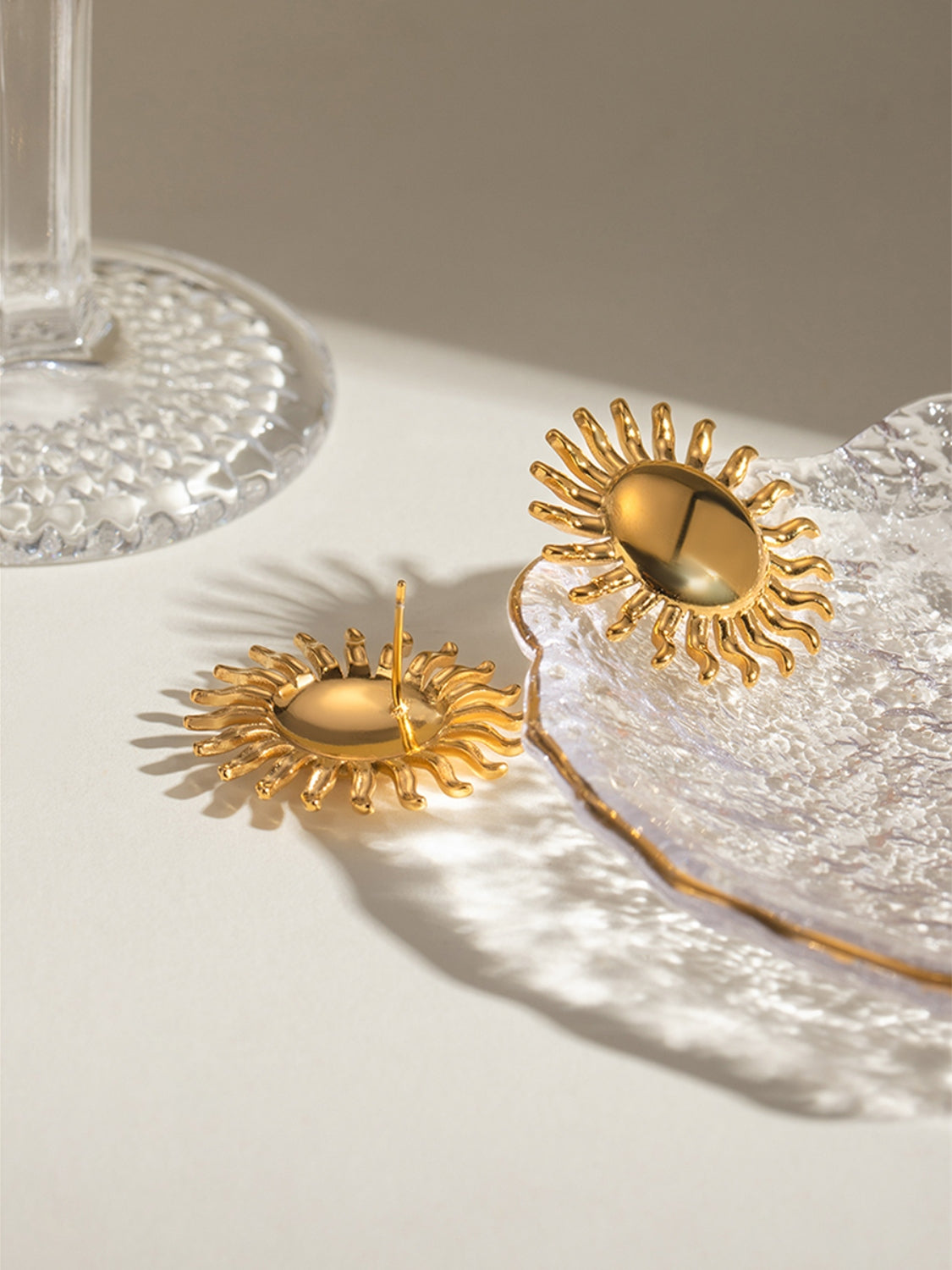 DCDI 18K Gold-Plated Stainless Steel Sunshine Stud Earrings