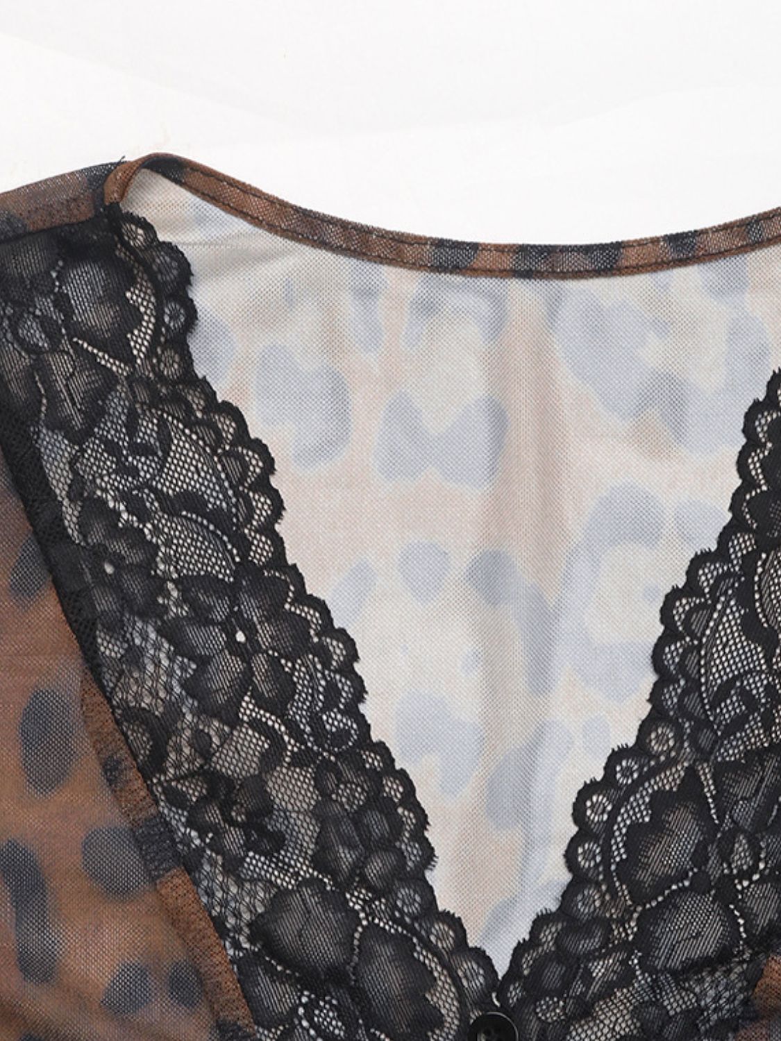 DS Leopard V-Neck Lace Bodysuit