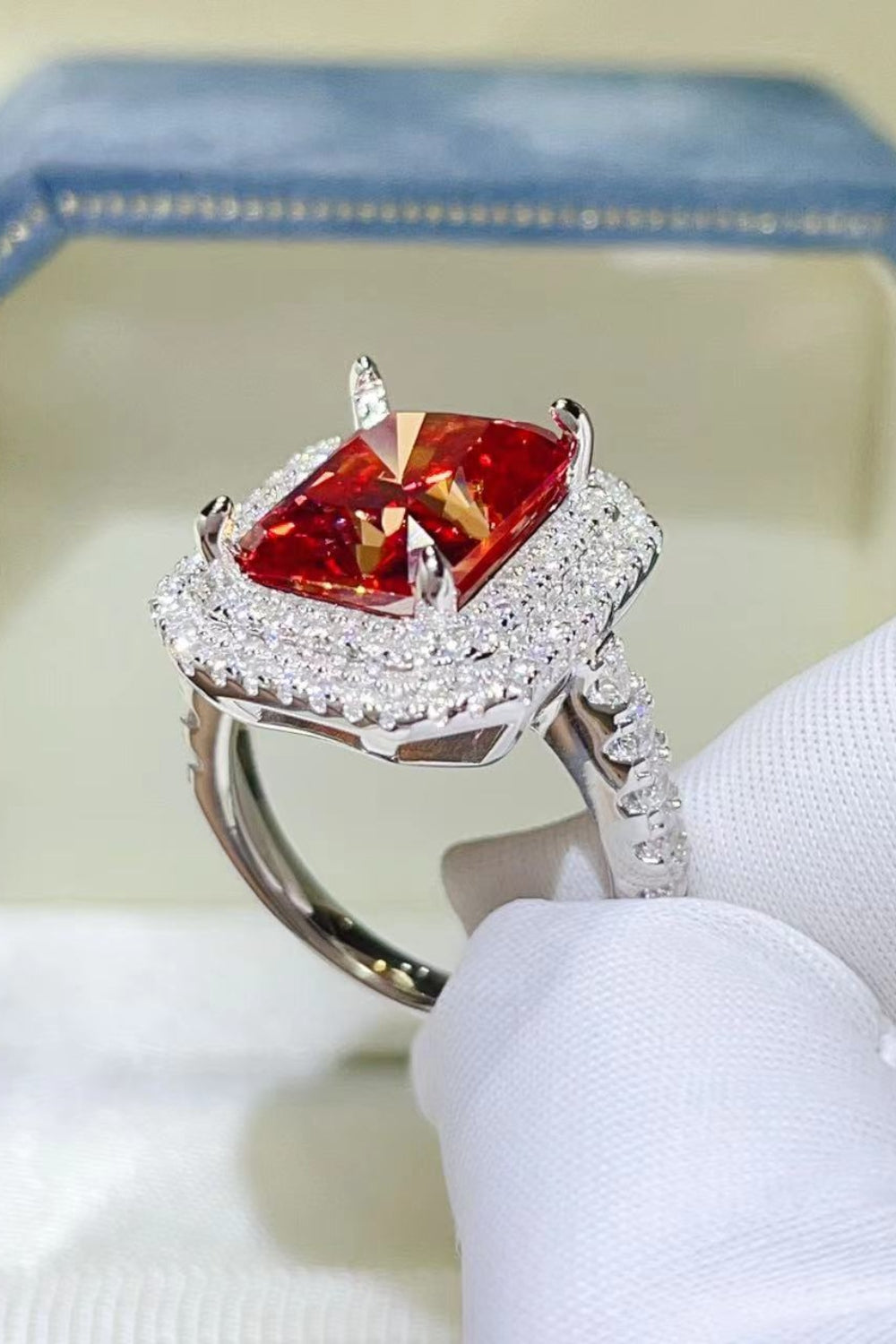 DCDI 2 Carat Scarlet Moissanite 925 Sterling Silver Ring