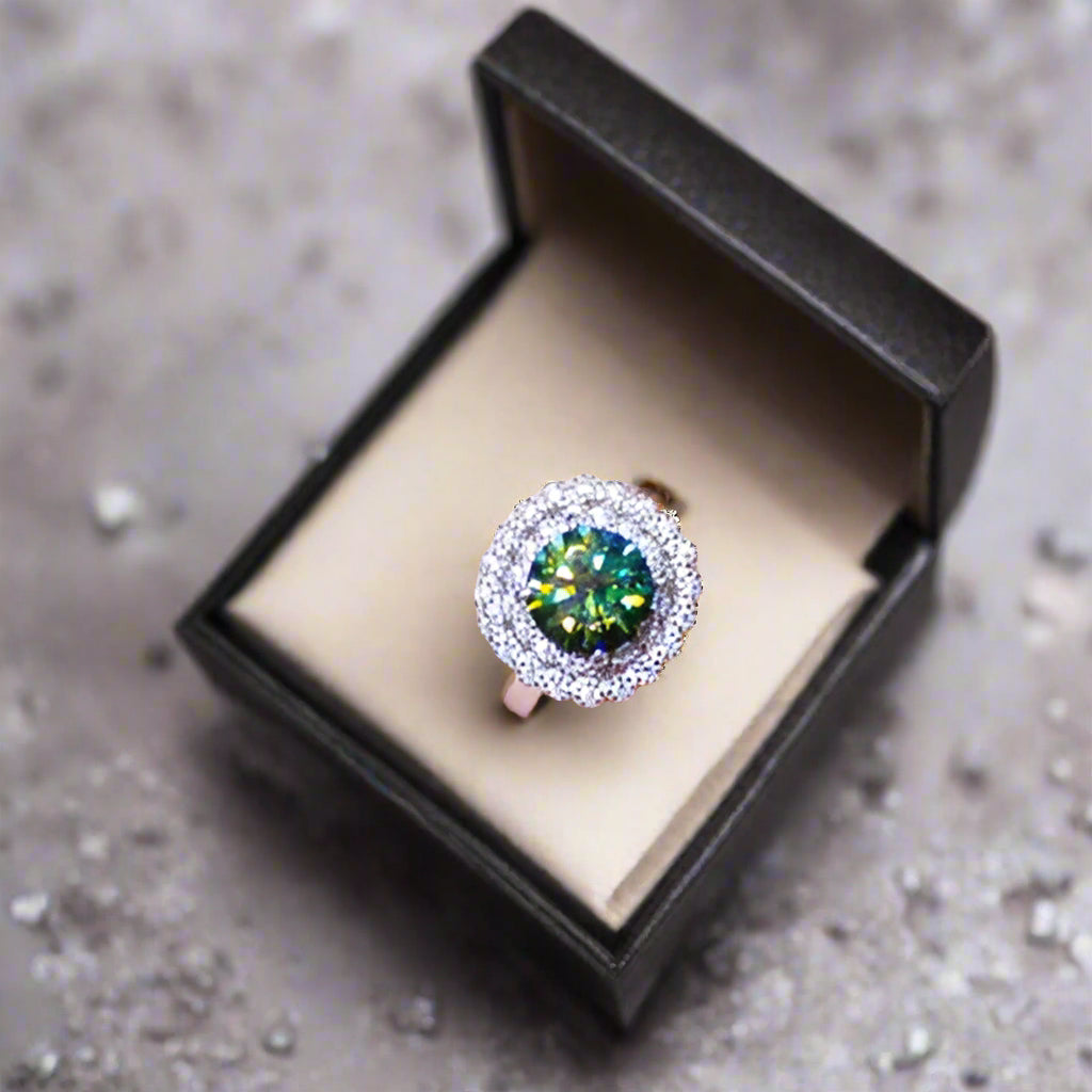 DCDI Burst Of Energy 2 Carat Moissanite 925 Sterling Silver Ring