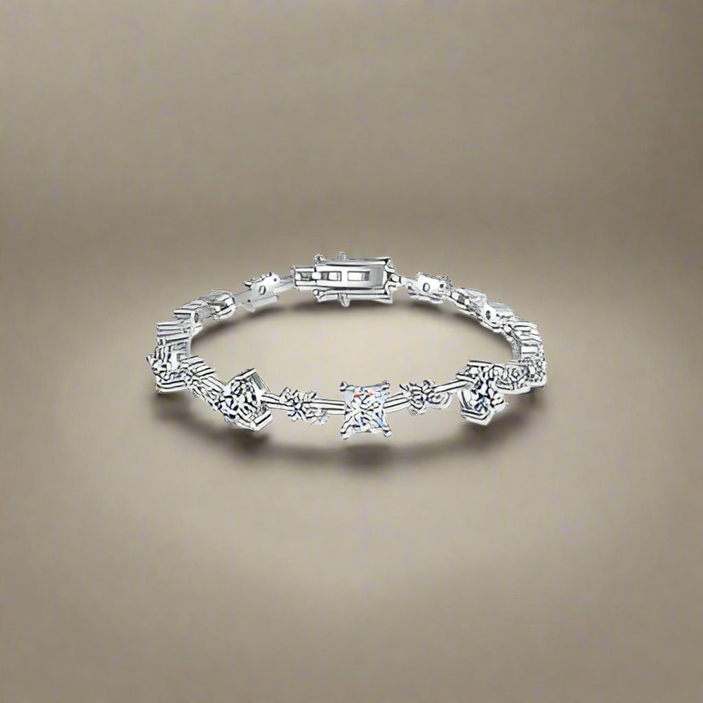 DCDI 6.2 Carat "Dainty" Moissanite 925 Sterling Silver Bracelet