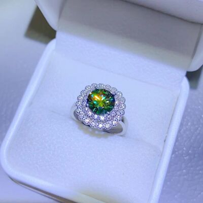 DCDI Burst Of Energy 2 Carat Moissanite 925 Sterling Silver Ring