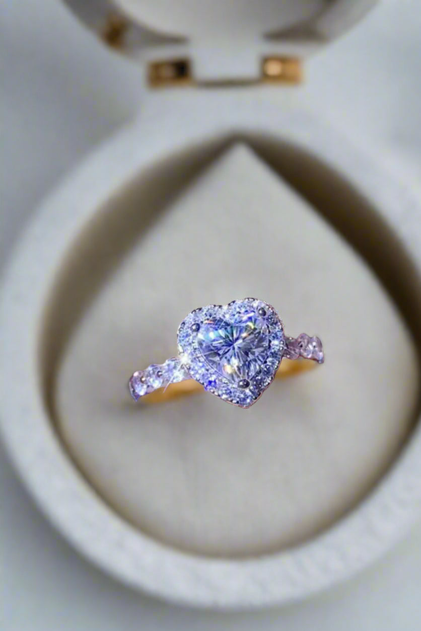 DCDI Forever Love 1 Carat Moissanite Heart Ring