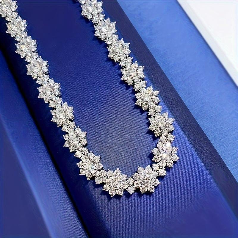 DCDI Exquisite 4 Carat Moissanite Sunflower Necklace S925 Sterling Silver