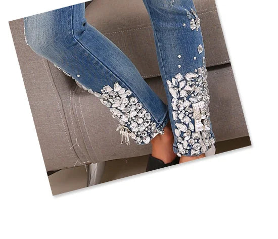 DCDI Trinket Luxury Hand Embellished Denim Jeans