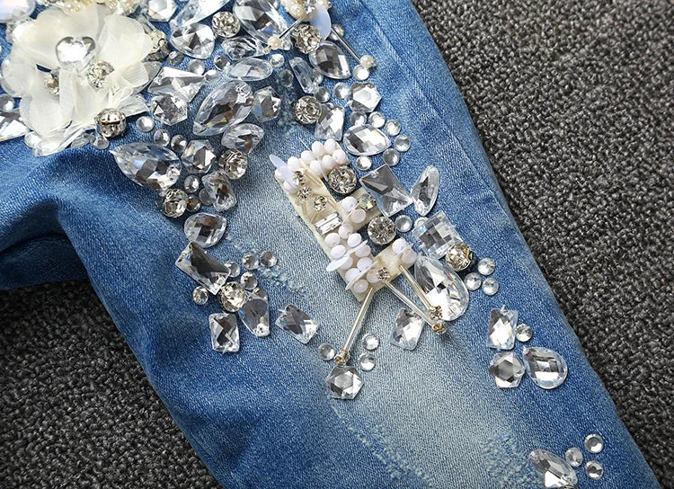 DCDI Trinket Luxury Hand Embellished Denim Jeans