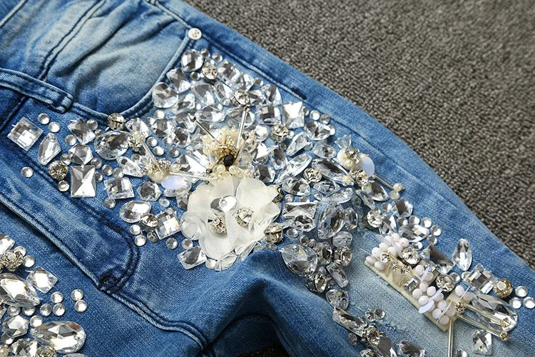 DCDI Trinket Luxury Hand Embellished Denim Jeans
