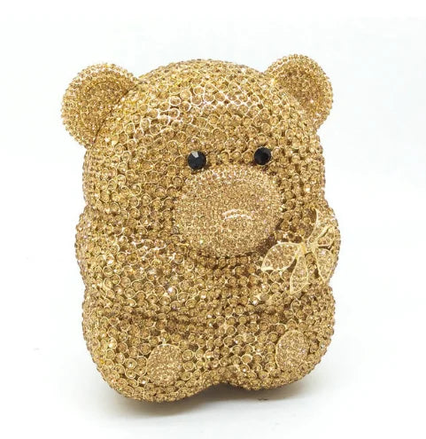 DCDI Honey Bear Diamond Studded Clutch Minaudiere Handbag
