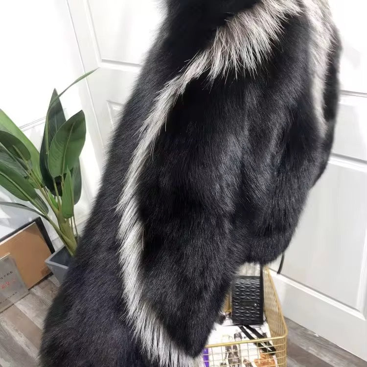 DS Designer 7674 Luxury Fox Fur Coat