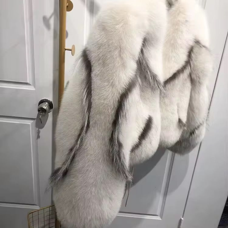 DS Designer 7674 Luxury Fox Fur Coat